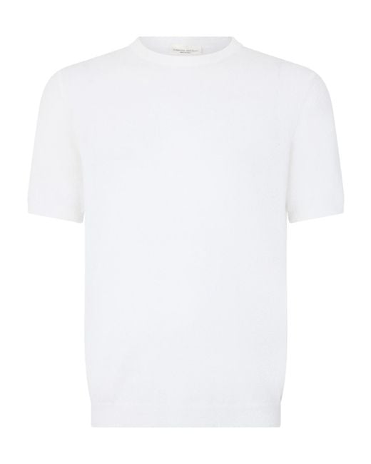 Roberto Collina White Sponge Effect Short Sleeve T-Shirt for men