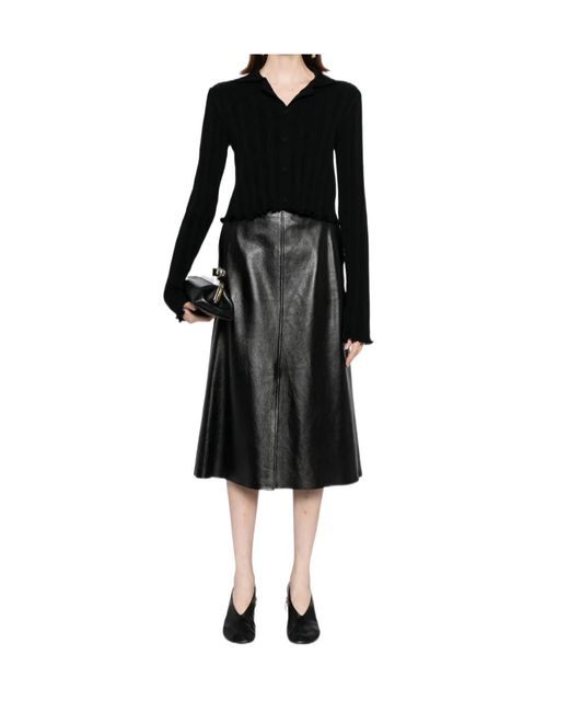 Jil Sander Black Frilled Cardigan