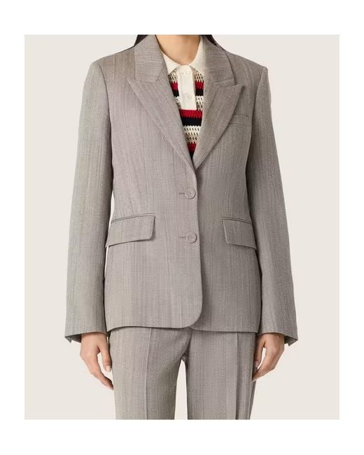 Golden Goose Deluxe Brand Gray Long-Sleeved Suit Jacket