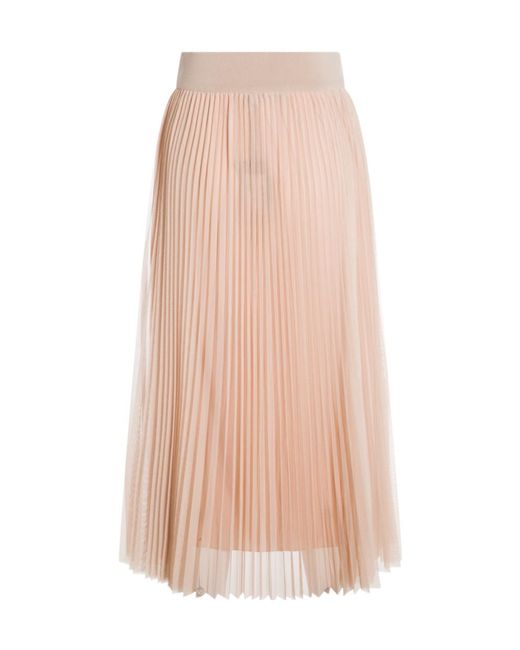 Fabiana Filippi Pink Tulle Pleated Midi Skirt
