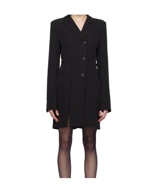 OTTOLINGER Black Pinstriped Blazer Dress