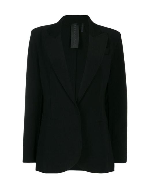 Norma Kamali Black Buttoned Blazer