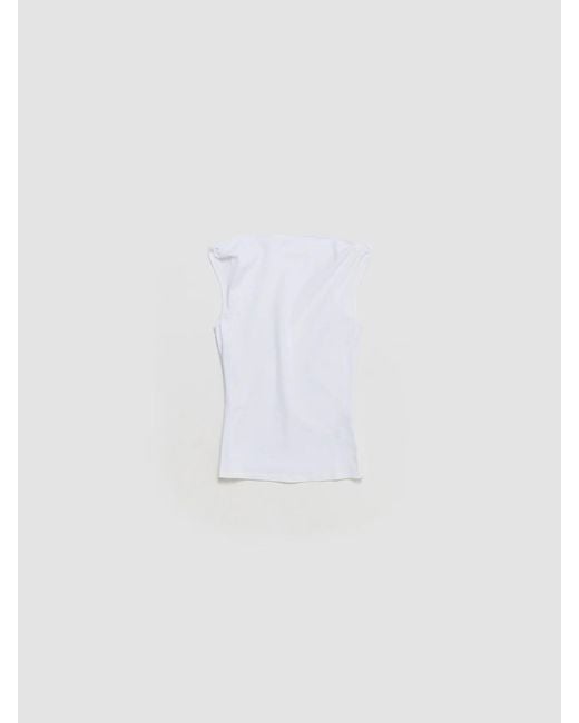 Paloma Wool White Simp Twisted-Shoulder Top