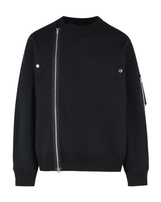 Sacai Black Long-Sleeve Sweatshirt for men