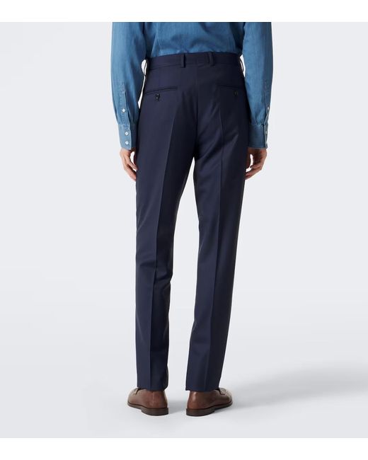 Brunello Cucinelli Blue Virgin Wool Suit for men