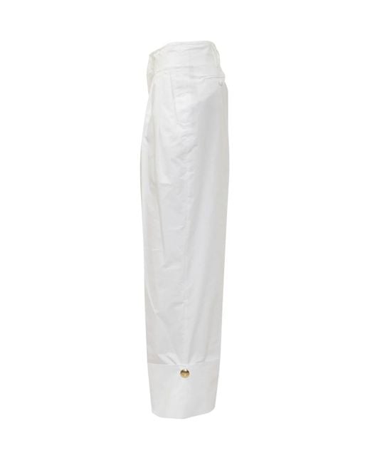 DARKPARK White Cuffed Wide Leg Pants