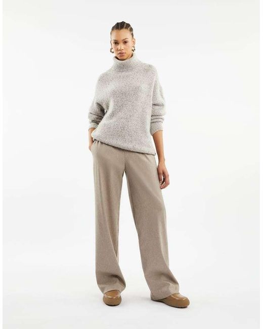Fay Natural Drawstring Wide-Leg Pants