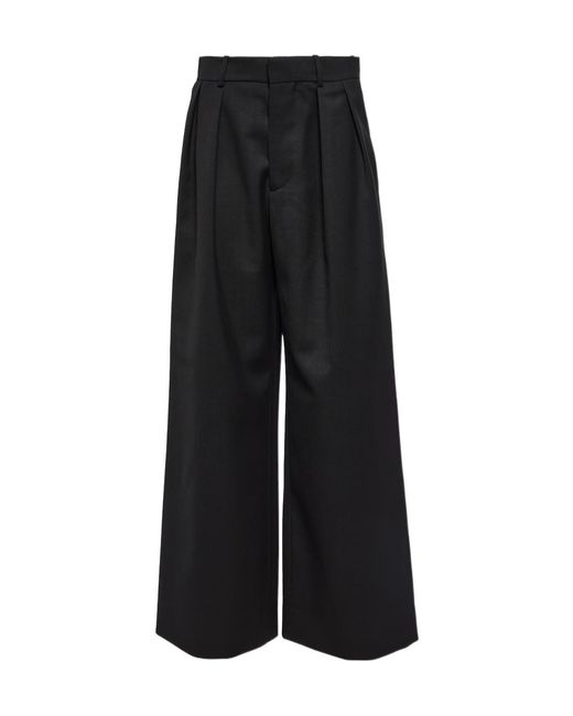 Wardrobe NYC Black Low-Rise Wide-Leg Casual Pants