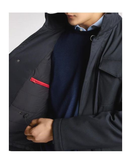 Fay Blue Hook-Fastening Field Jacket for men