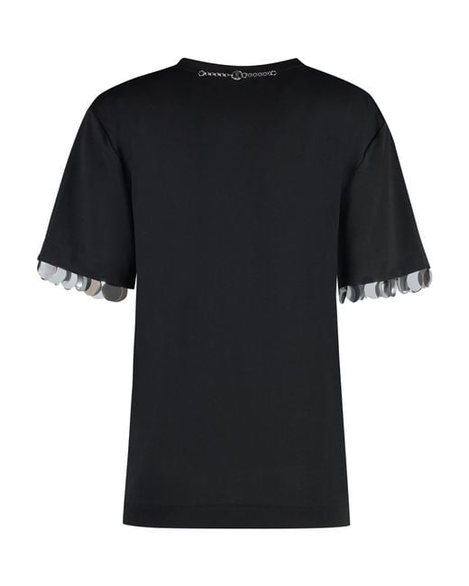 Rabanne Black Sequin-Detail T-Shirt