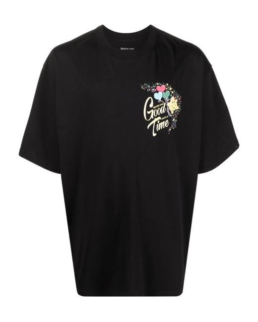 Martine Rose Black Graphic-Print T-Shirt for men