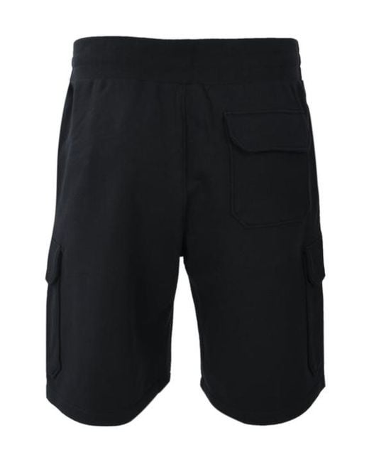 Moschino Black Logo-Patch Organic Cotton Track Shorts for men