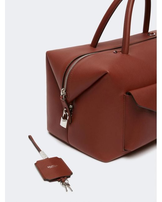 Max Mara Brown Holdallcargo Large Boston Bag