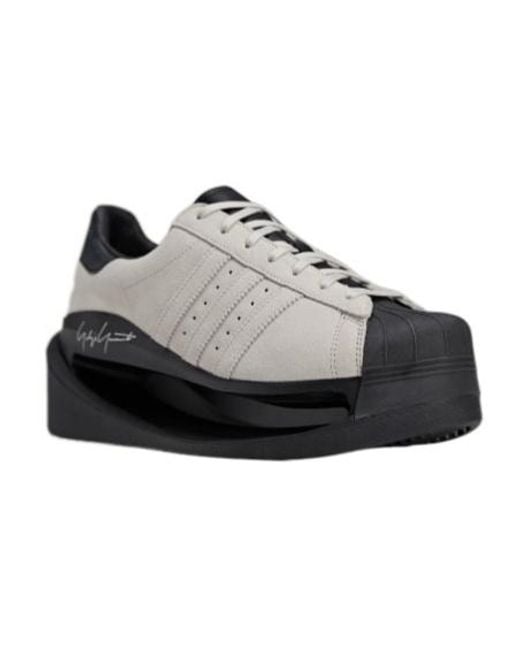 Y-3 White Gendo Superstar Lace-Up Sneakers for men