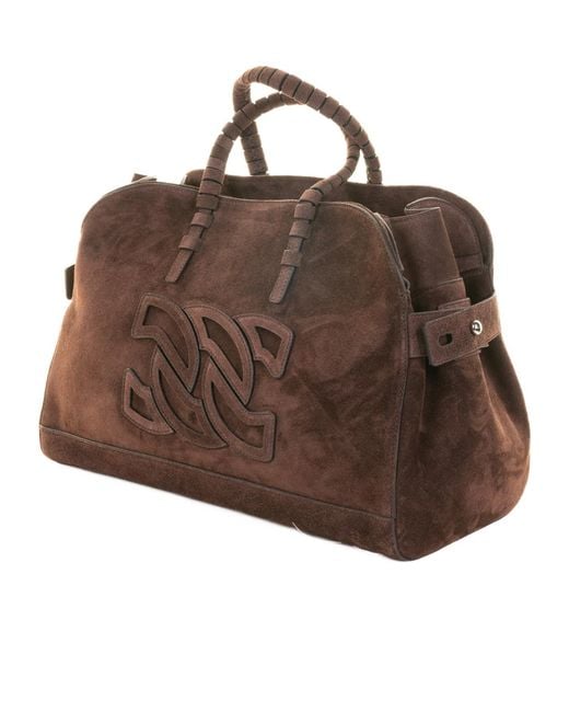 Casadei Brown Park Avenue Velour Bag