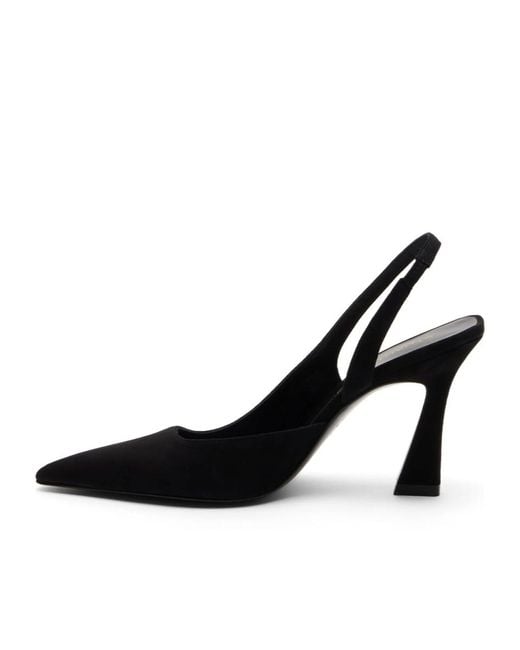Stuart Weitzman Black Vinnie 85 Dorsay Slingback