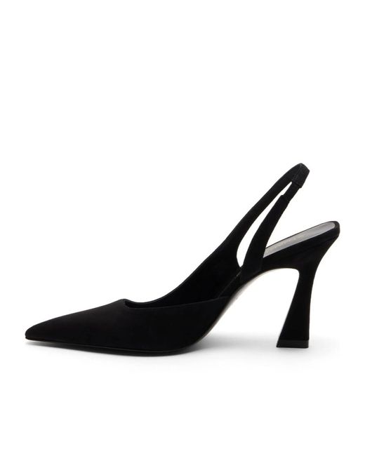 Stuart Weitzman Black Vinnie 85 Dorsay Slingback