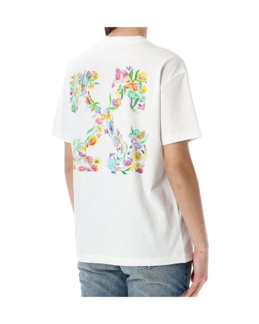 Off-White c/o Virgil Abloh White Flower Arrow Crewneck T-Shirt