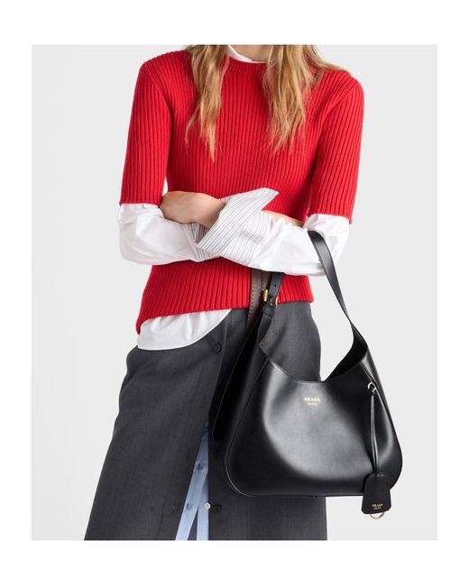 Prada Black Boogie Medium Leather Bag