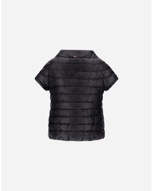 Herno Black Greta Short-Sleeved Puffer Jacket