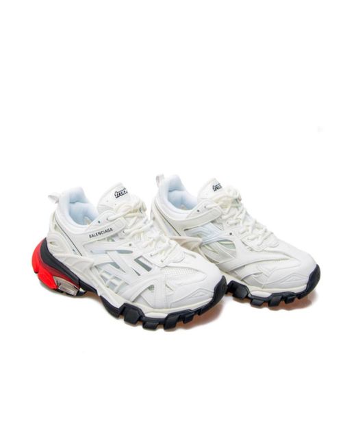 Balenciaga White Track Low-Top Sneakers for men