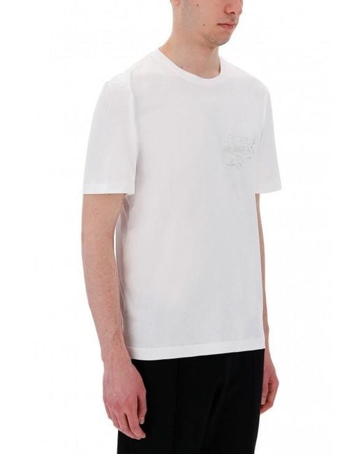 Helmut Lang White Printed T-Shirt for men