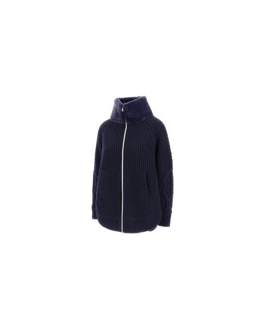 Herno Blue Knitted Fur Coat