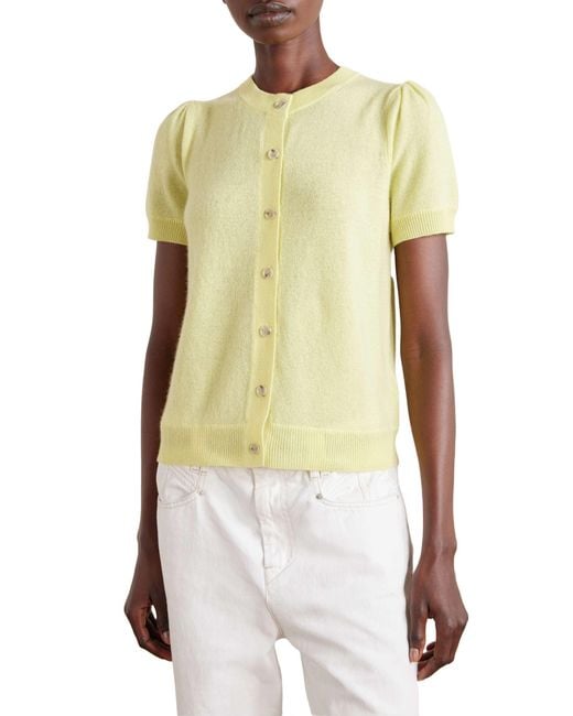 Allude Yellow Cashmere Cardigan