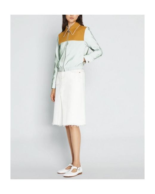 Tory Burch Green Reflective Zipped Jacket