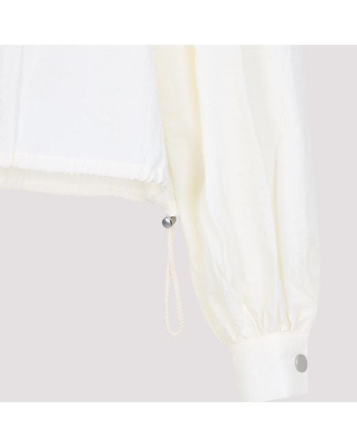 Co. White Gathered Cropped Top