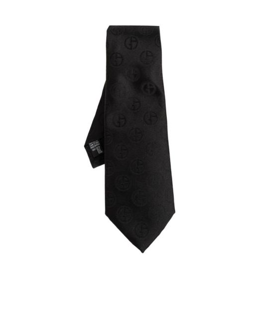Giorgio Armani Black Monogram Pattern Tie for men