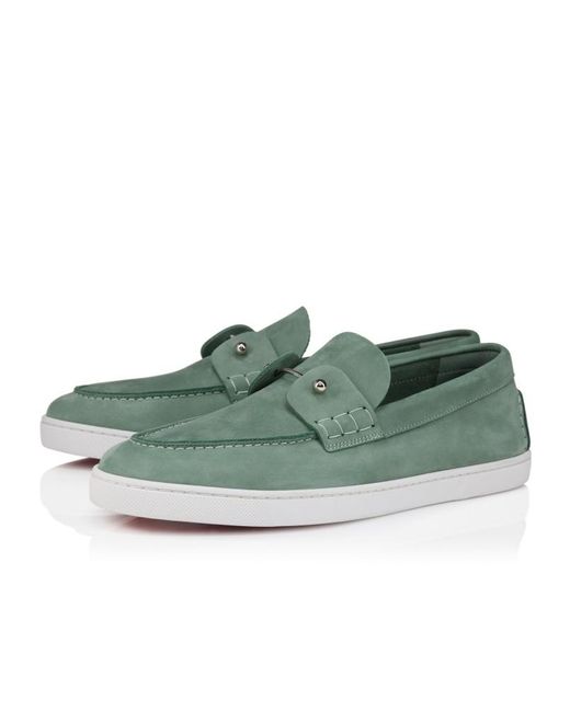 Christian Louboutin Green Chambeliboat Slip-On Loafers for men