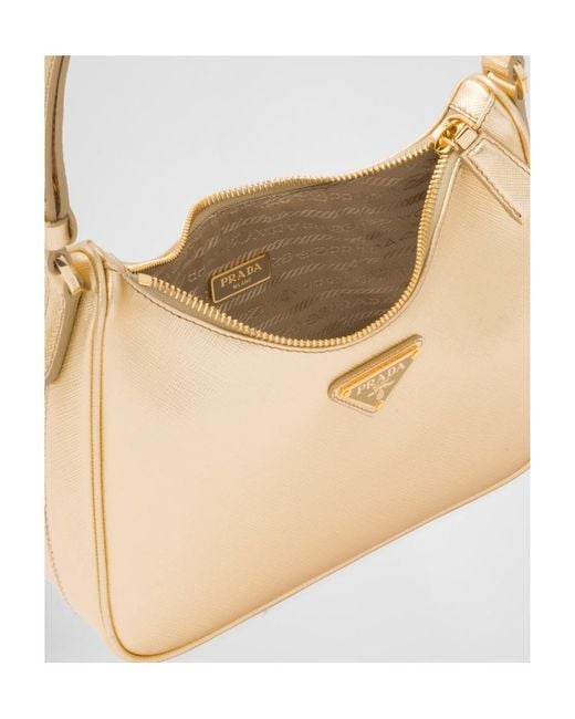 Prada Natural Saffiano Leather Mini Handbag