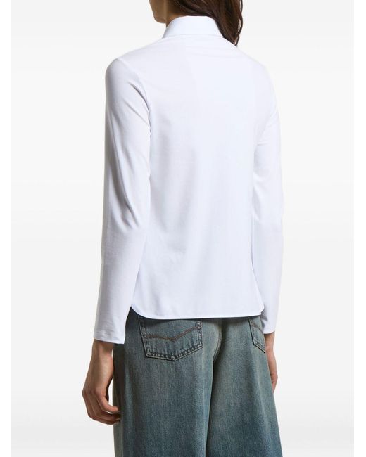 Peserico White Point-Collar Cotton Shirt