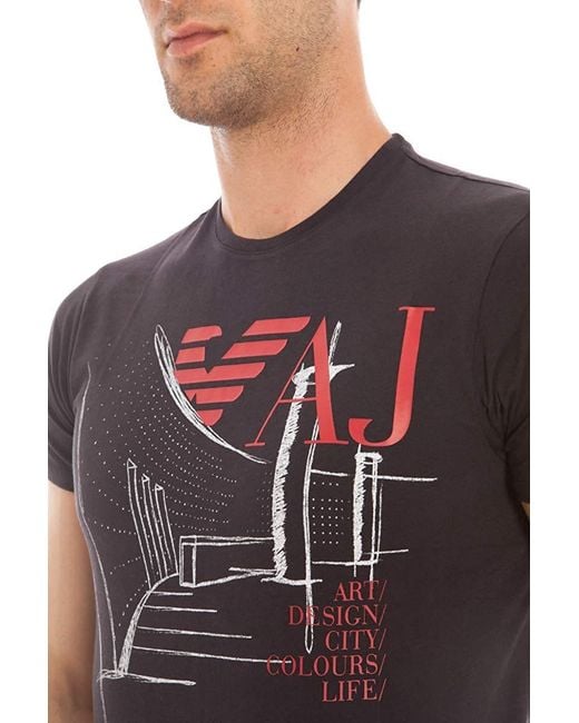 Armani Jeans Blue Logo Details T-Shirt for men
