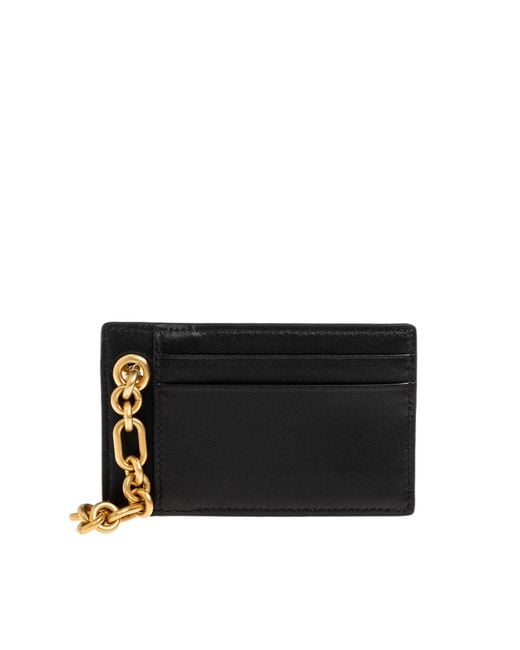 Balmain Black Chain Detail Card Holder Wallet