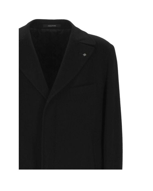 Tagliatore Black Long-Sleeved Coat for men