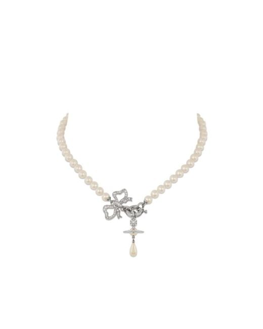 Vivienne Westwood Metallic Rigoberta Pearl Necklace
