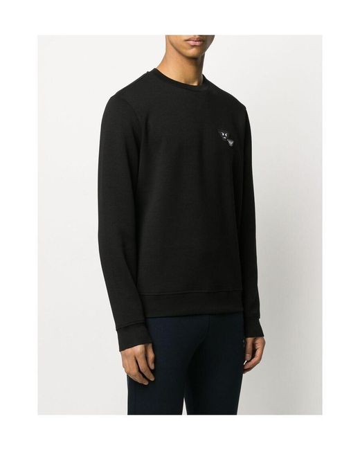 Emporio Armani Black Logo Patch Sports Sweater for men