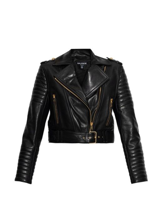 Balmain Black Leather Jacket