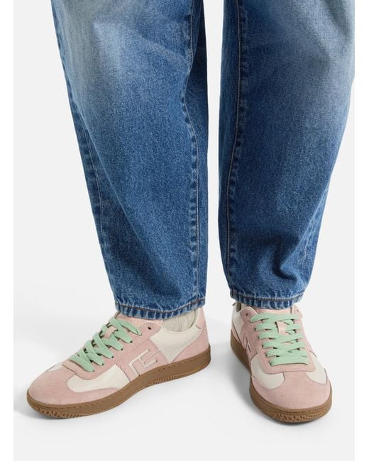 Balmain Pink Swan Low-Top Trainers