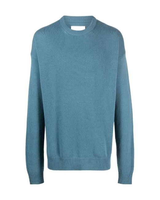Jil Sander Blue Long-Sleeved Crewneck Jumper for men