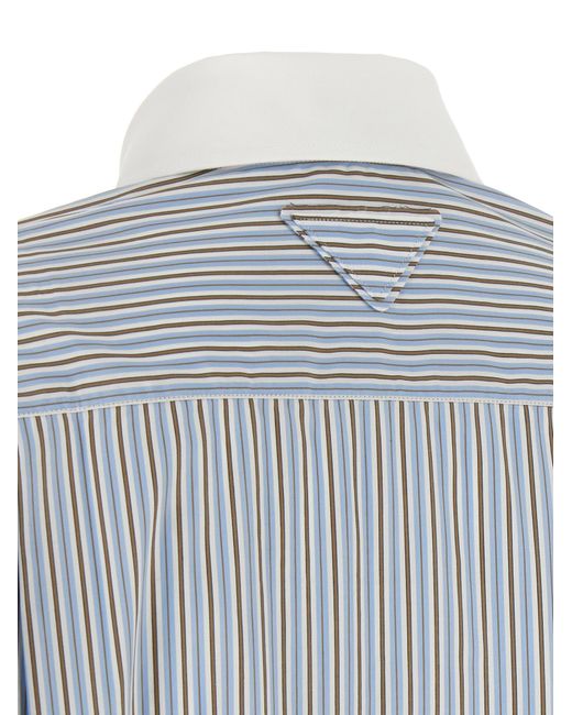 Prada Gray Striped Shirt