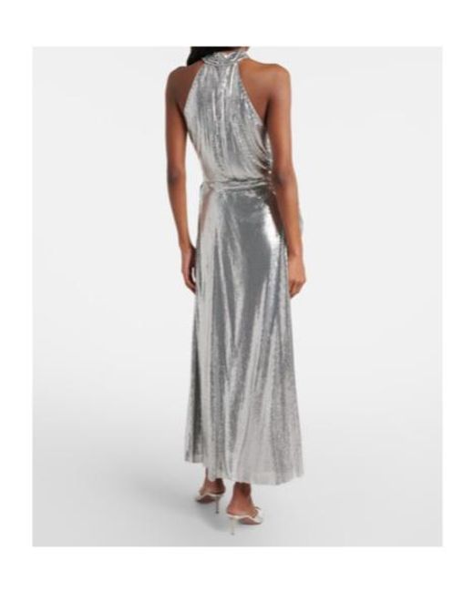 Rabanne Gray Chainmail Draped Maxi Skirt