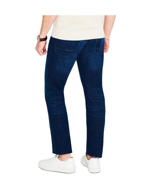 Boss Blue Washed Straightleg Jeans for men