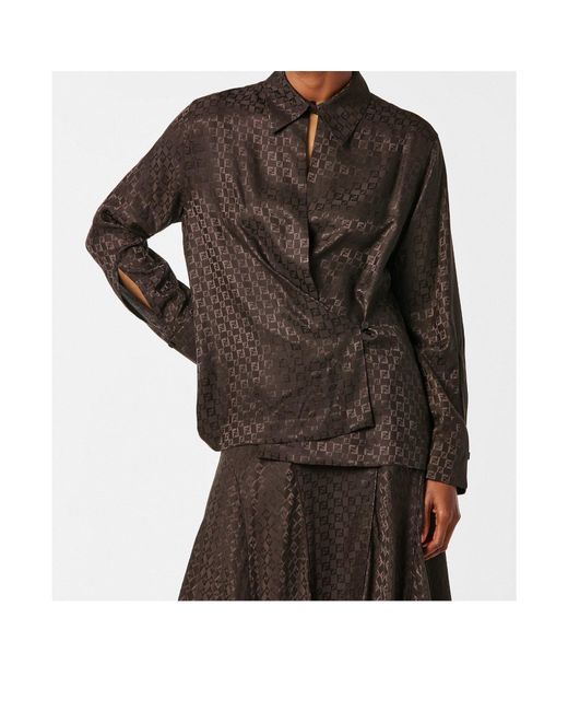 Fendi Brown Patterned Long-Sleeve Shirt