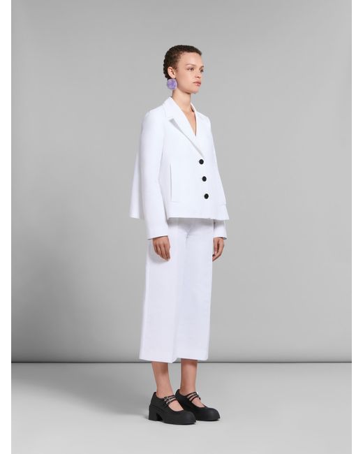 Marni White Flared Blazer