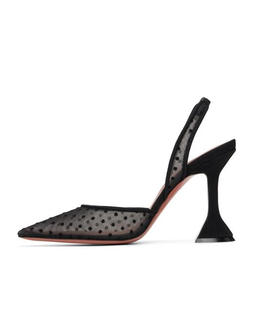 AMINA MUADDI Black Holli 95 Lace Sling Pointed-Toe High-Heeled Sandals