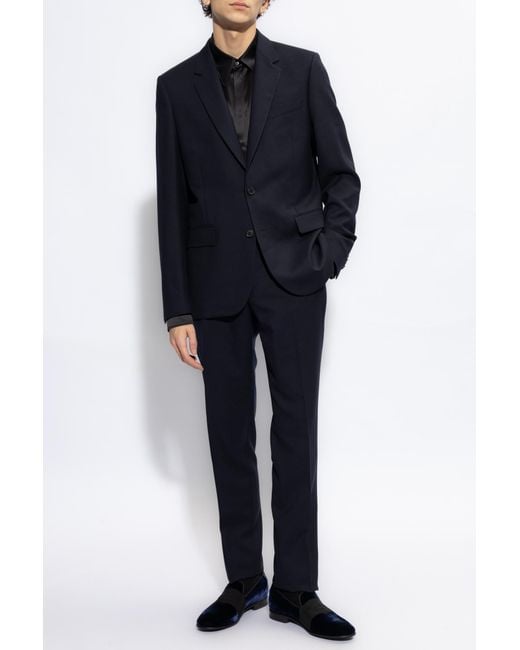 Paul Smith Blue Button-Up Long-Sleeved Suit for men