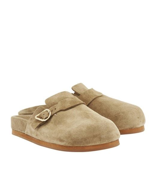 Ancient Greek Sandals Brown Solid Color Mule Clogs